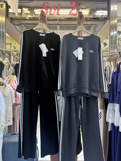 Women Stripes Jogger Sets
